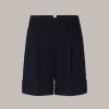 Windsor Baumwoll-Gabardine-Shorts Mit Umschlag In Navy Hosen & Jeans