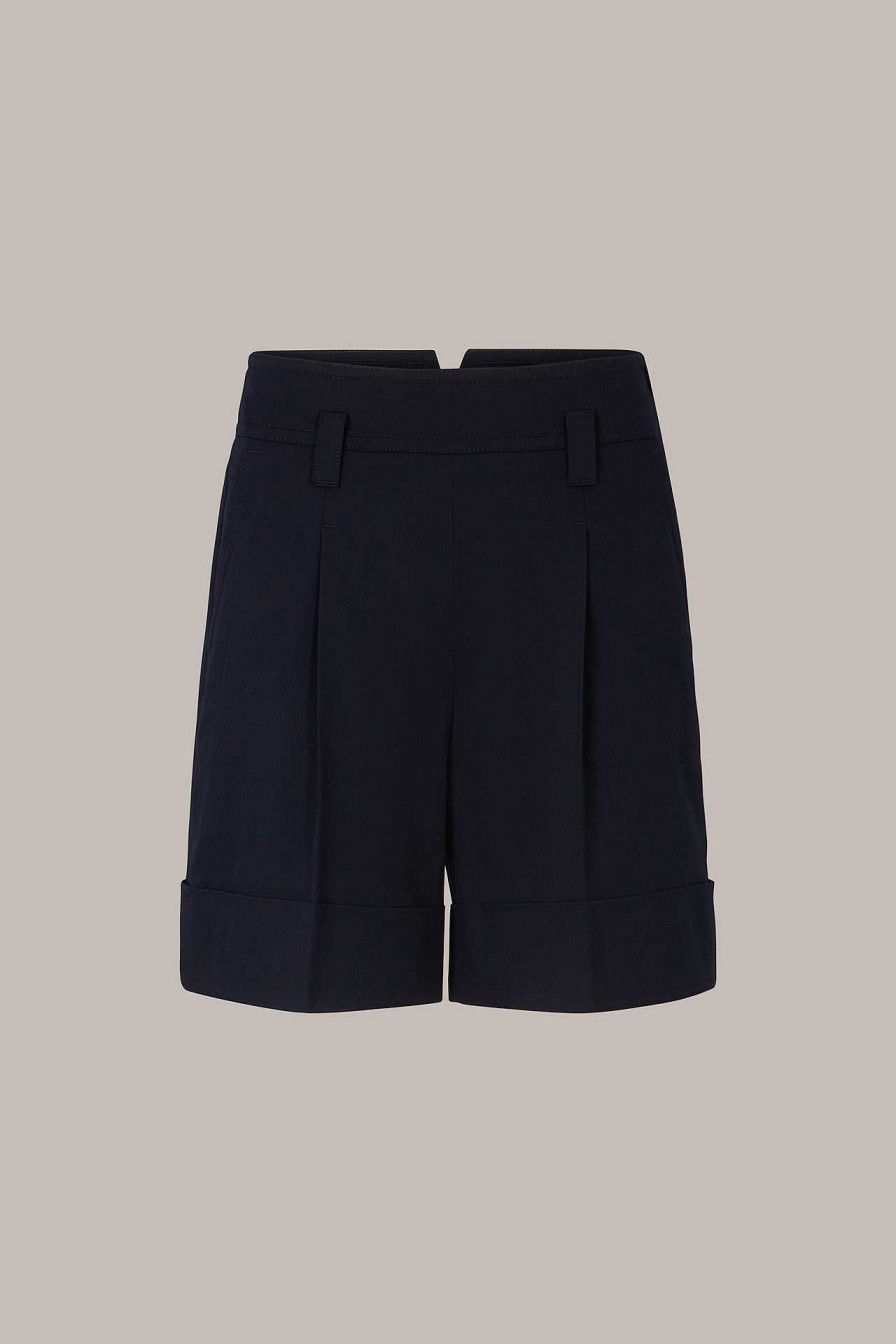 Windsor Baumwoll-Gabardine-Shorts Mit Umschlag In Navy Hosen & Jeans