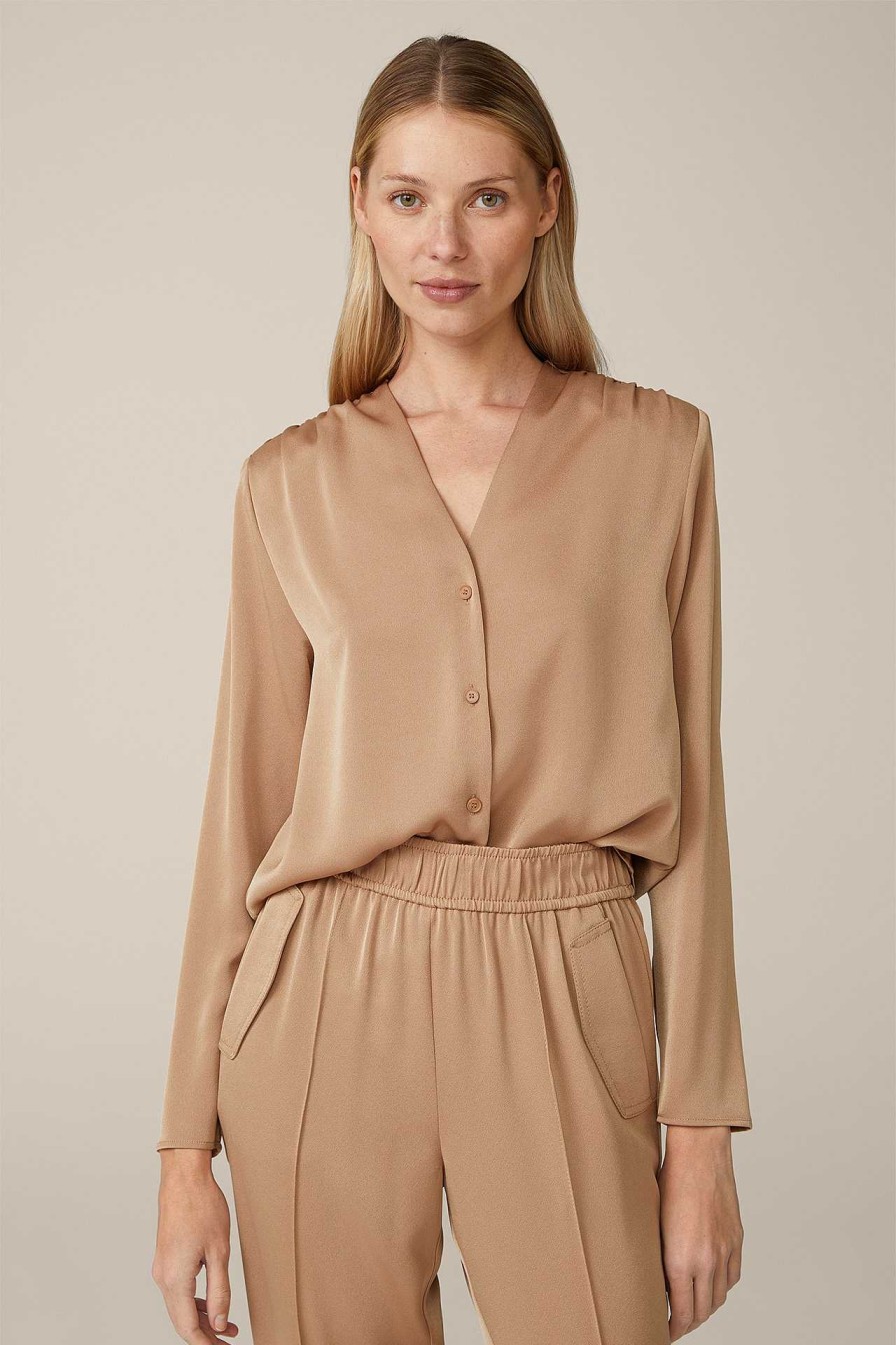 Windsor Cr Pe-Bluse In Camel Blusen & Tops