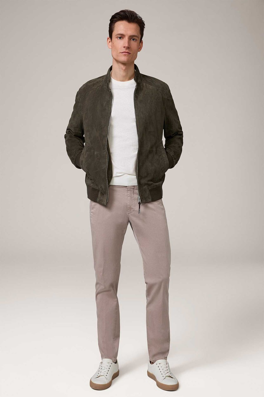 Windsor Ziegenvelours-Leder-Blouson Borello In Oliv Olivgr N Lederjacken & Shirtjackets