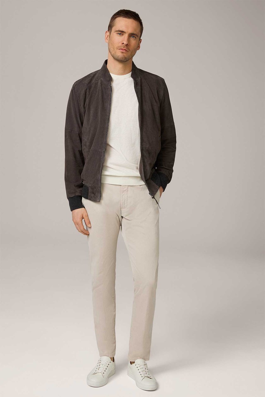 Windsor Ziegenvelours-Leder-Blouson Borello In Grau Lederjacken & Shirtjackets