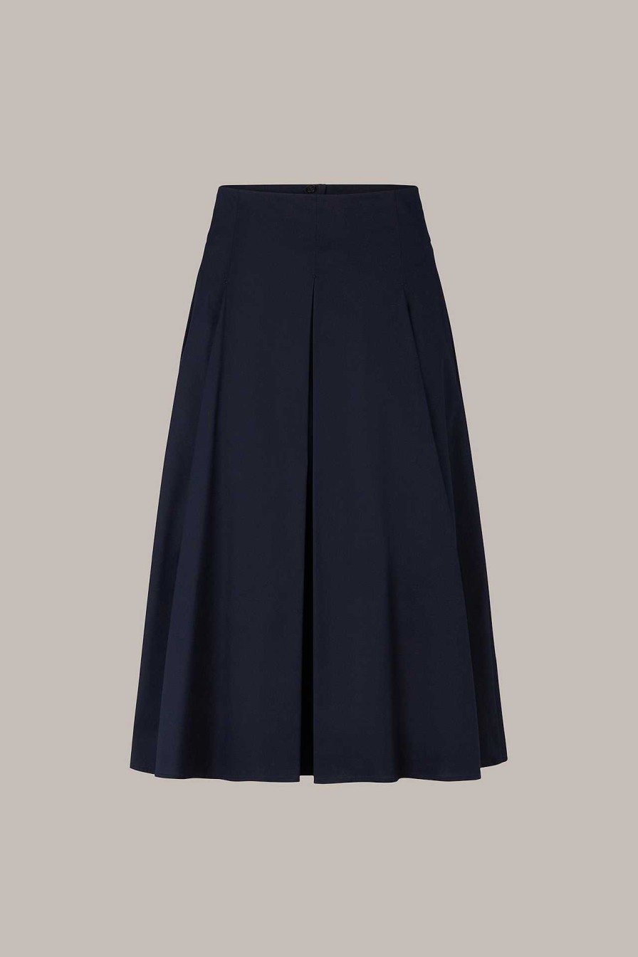 Windsor Baumwollstretch-Midi-Rock In Navy R Cke