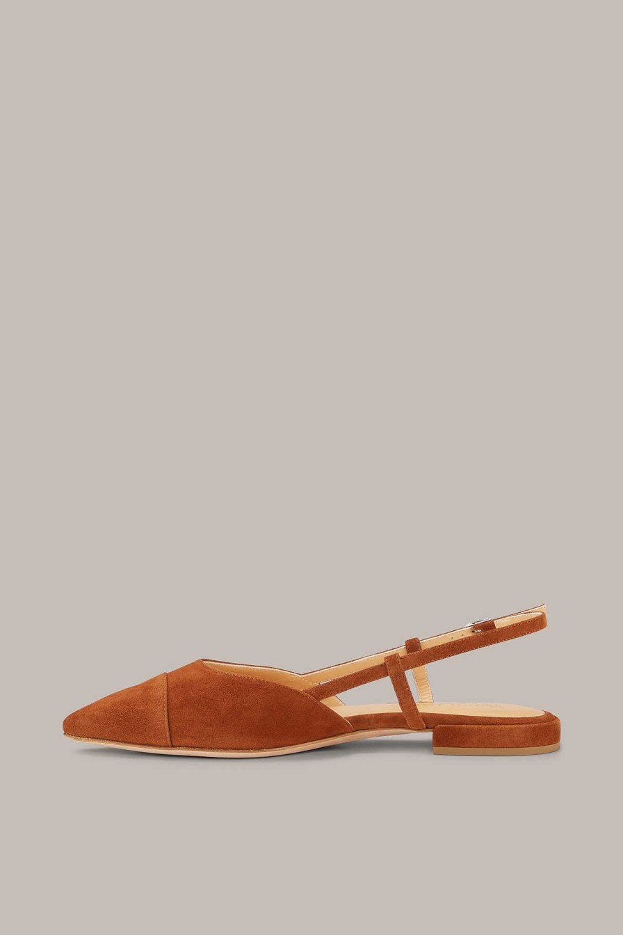 Windsor Slingback Aus Ziegenveloursleder By Un Tzer In Cognac Schuhe