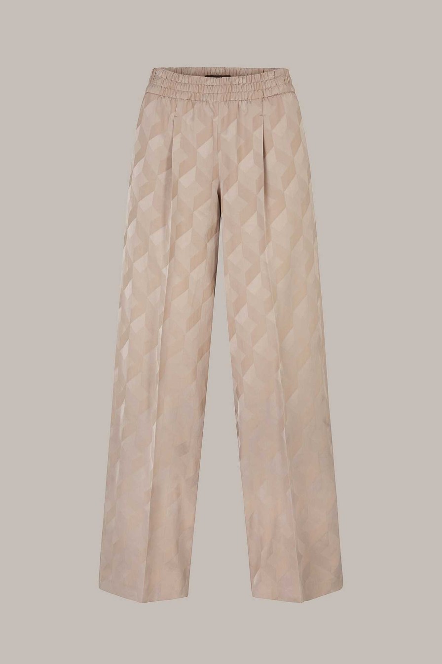 Windsor Jacquard-Palazzo-Hose In Taupe Hosen & Jeans