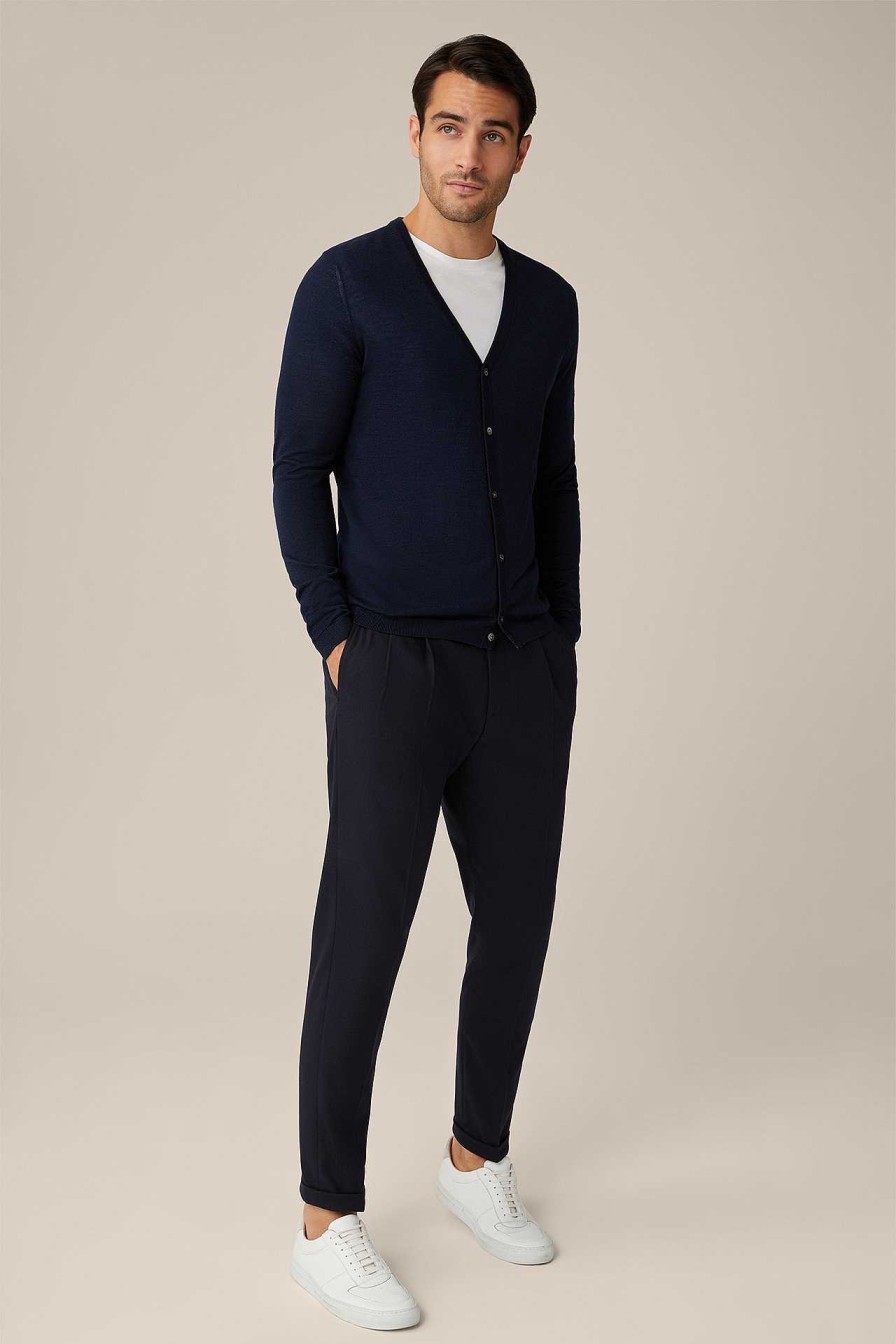 Windsor Strick-Cardigan Nando Mit Seide Und Cashmere In Navy Strick