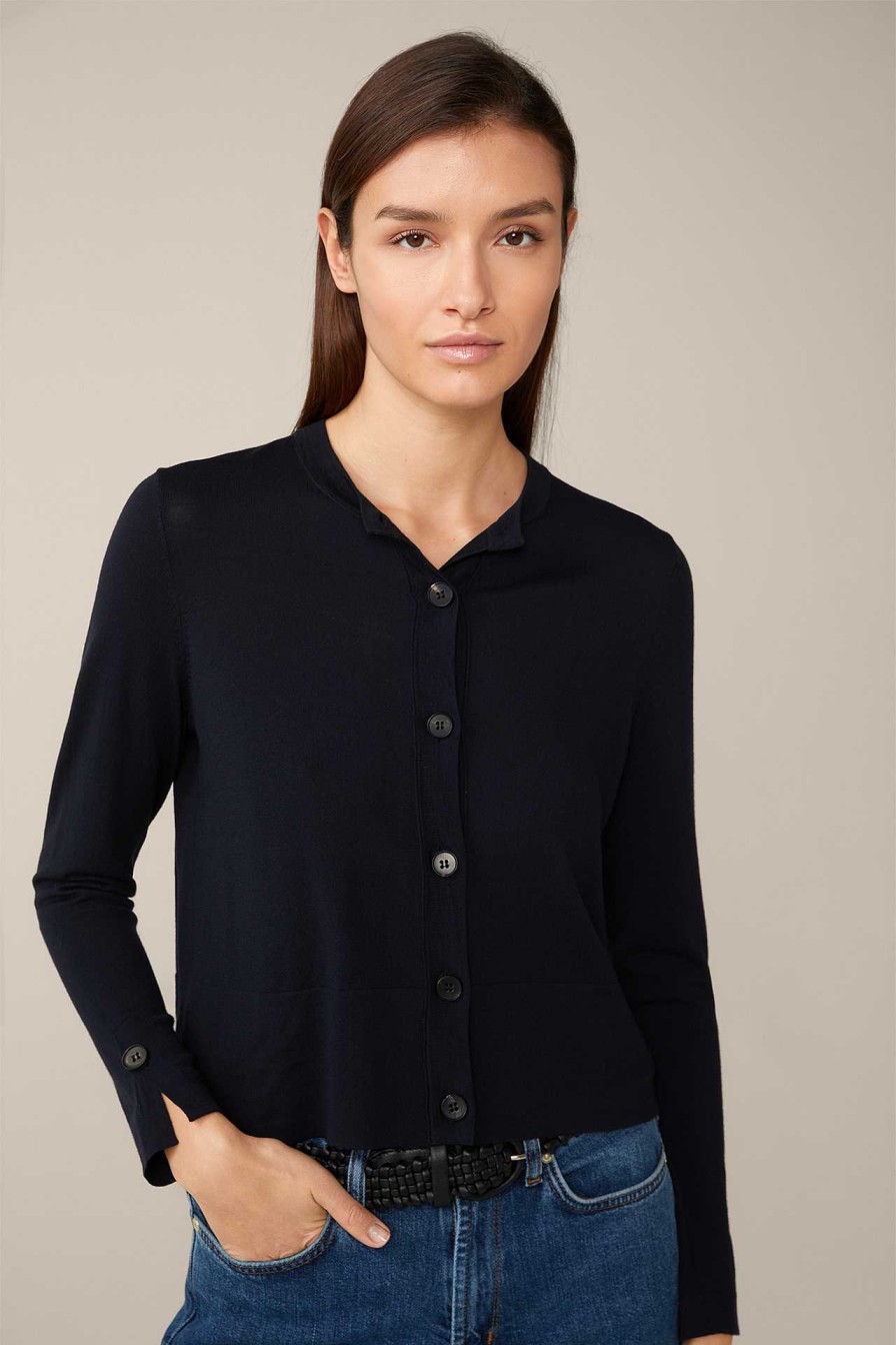 Windsor Merino-Strick-Cardigan In Navy Strick