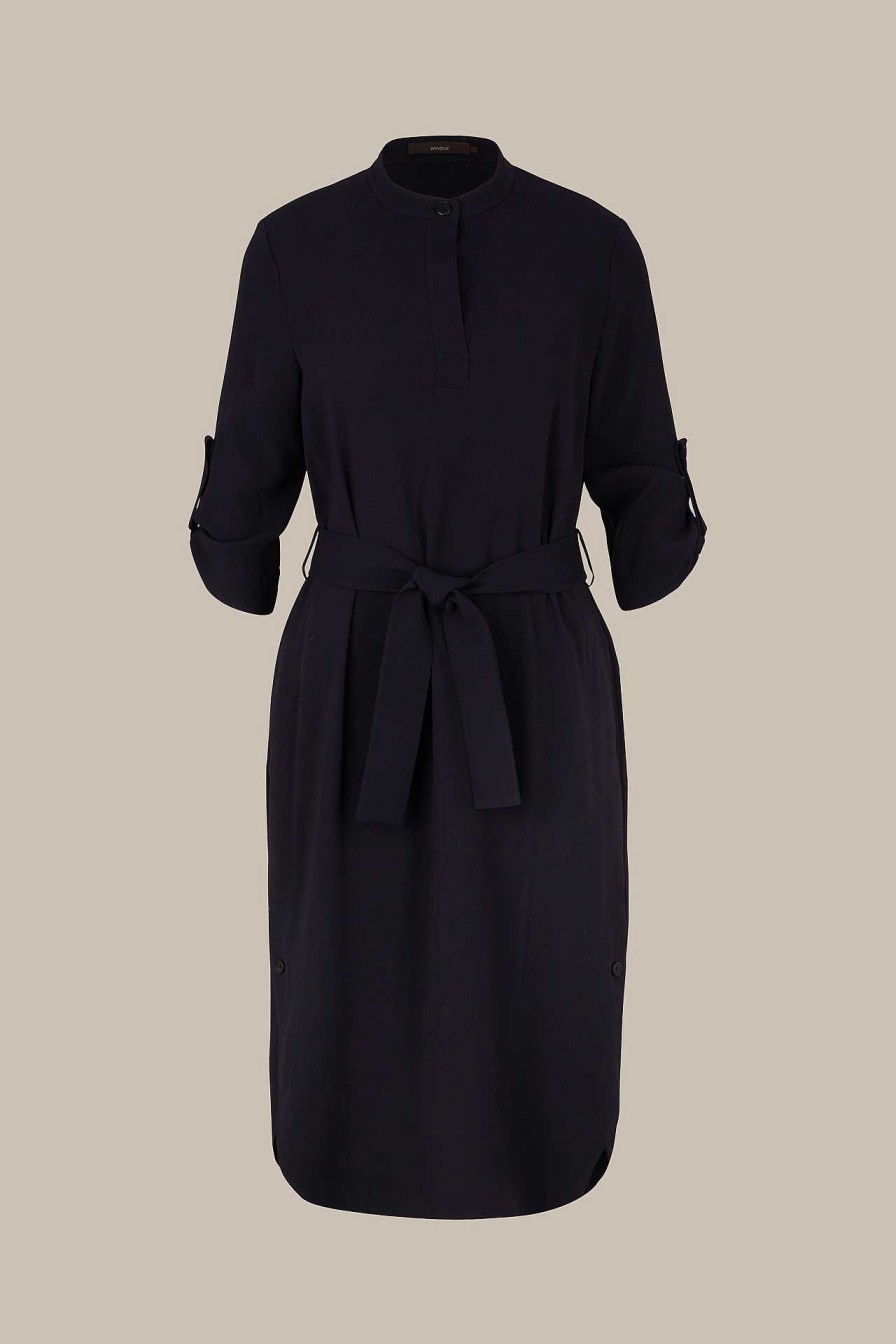 Windsor Cr Pe-Hemdblusen-Kleid In Navy Kleider & Overalls