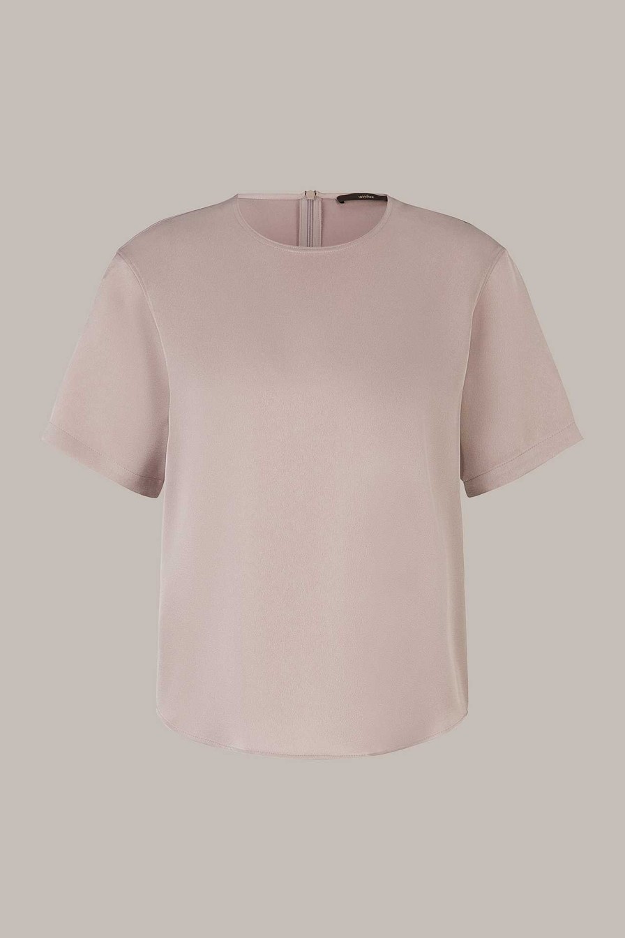 Windsor Cr Pe-Kurzarm-Bluse In Taupe Blusen & Tops