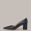 Windsor Pumps Mit Blockabsatz Aus Nappaleder In , By Un Tzer Blau Schuhe