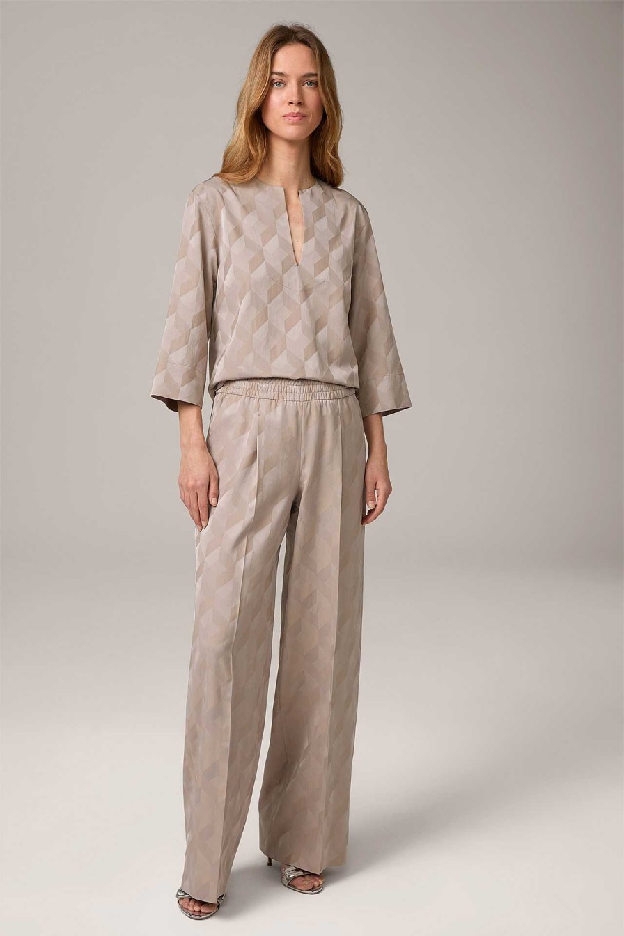 Windsor Jacquard-Bluse In Taupe Blusen & Tops