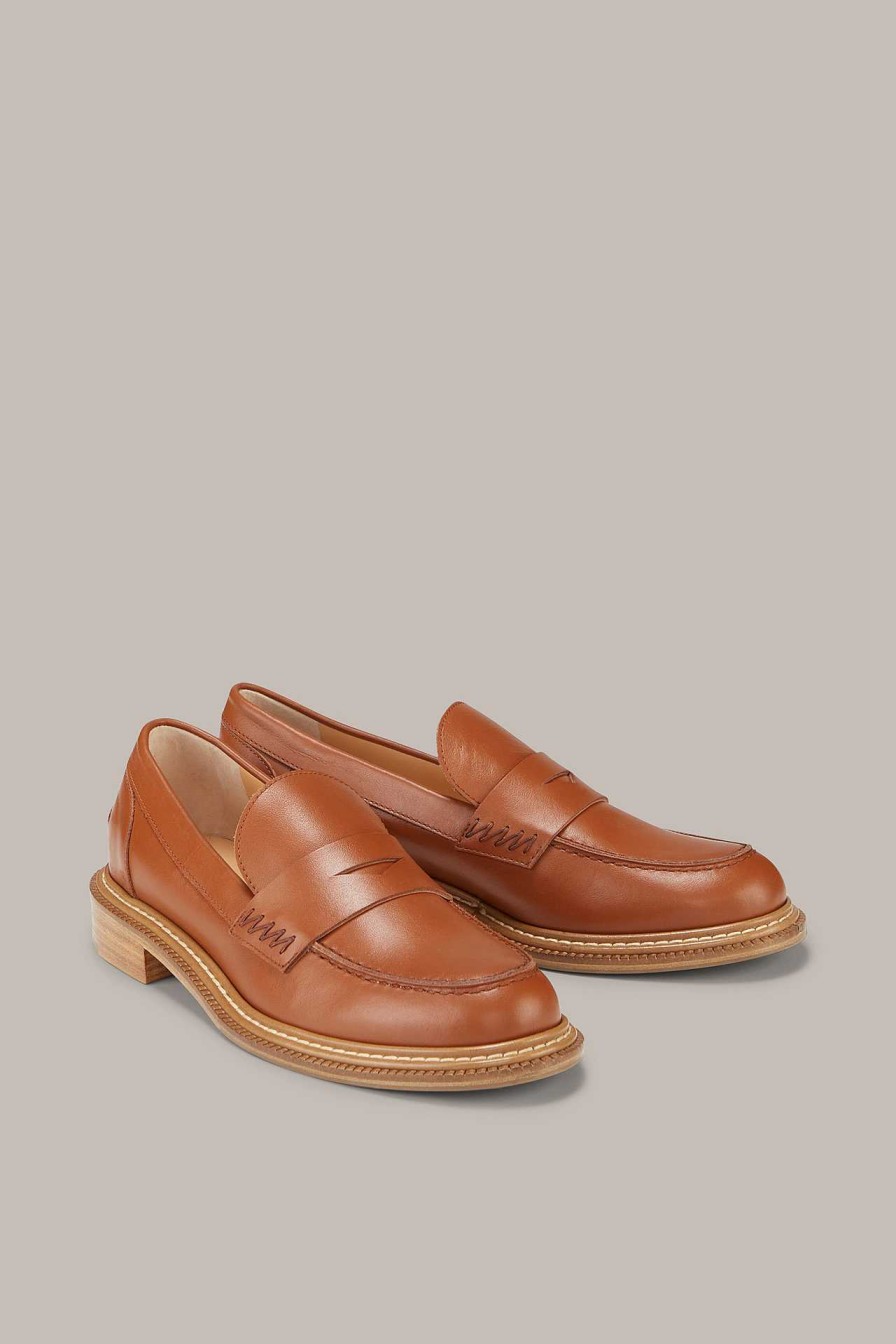 Windsor Loafer Aus Kalbnappaleder By Un Tzer In Cognac Schuhe