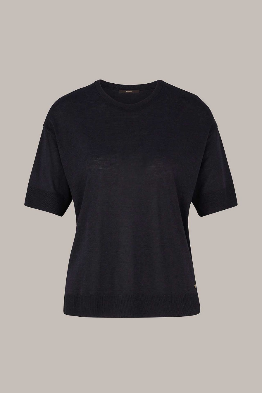 Windsor Tencel-Baumwoll T-Shirt In Navy T-Shirts & Sweatshirts