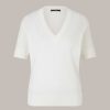 Windsor Tencel-Baumwoll-Shirt Mit V-Ausschnitt In Ecru T-Shirts & Sweatshirts