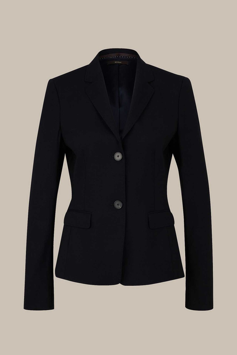 Windsor Schurwoll-Stretch-Blazer In Navy Blazer